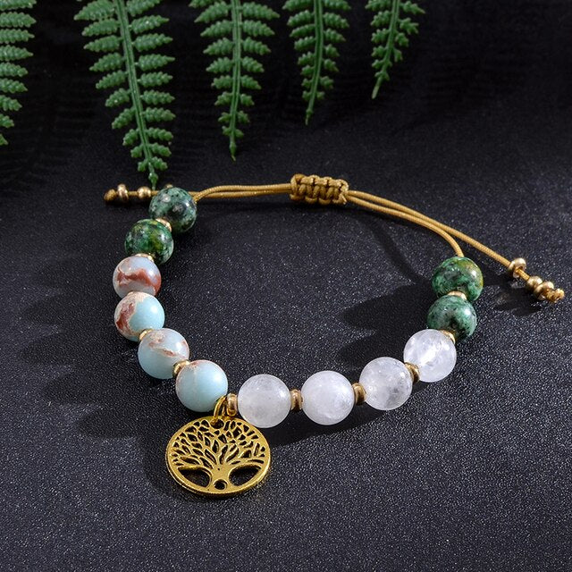 Japamala Natural 108 Contas Em Jade, Jaspe Imperial e Turquesa