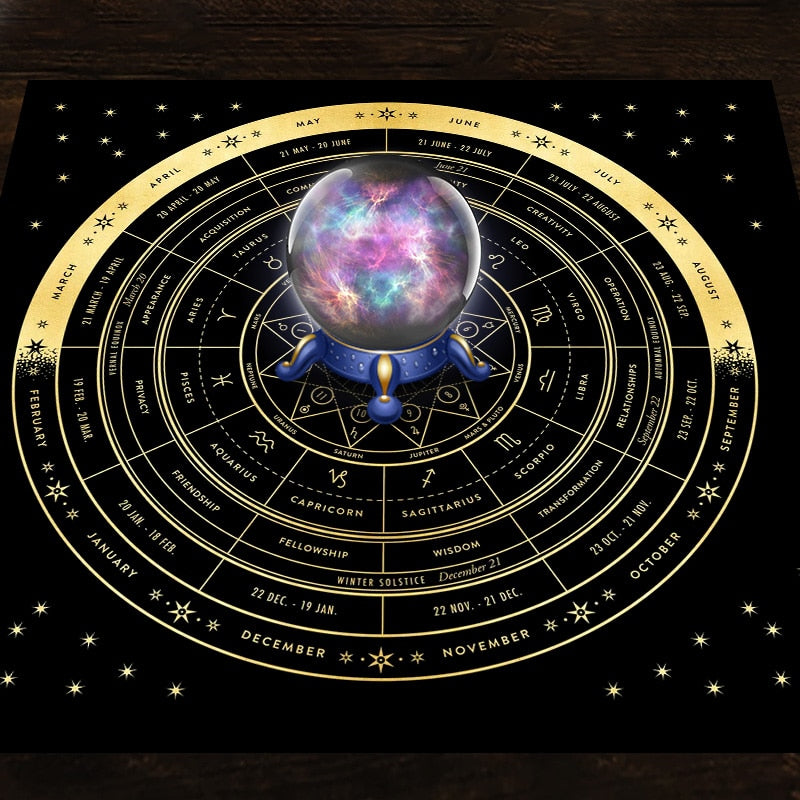 Toalha de Mesa Para Tarot Astrologia