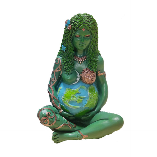 Estátua da Deusa Gaia Mãe-Terra Em Sol e Lua