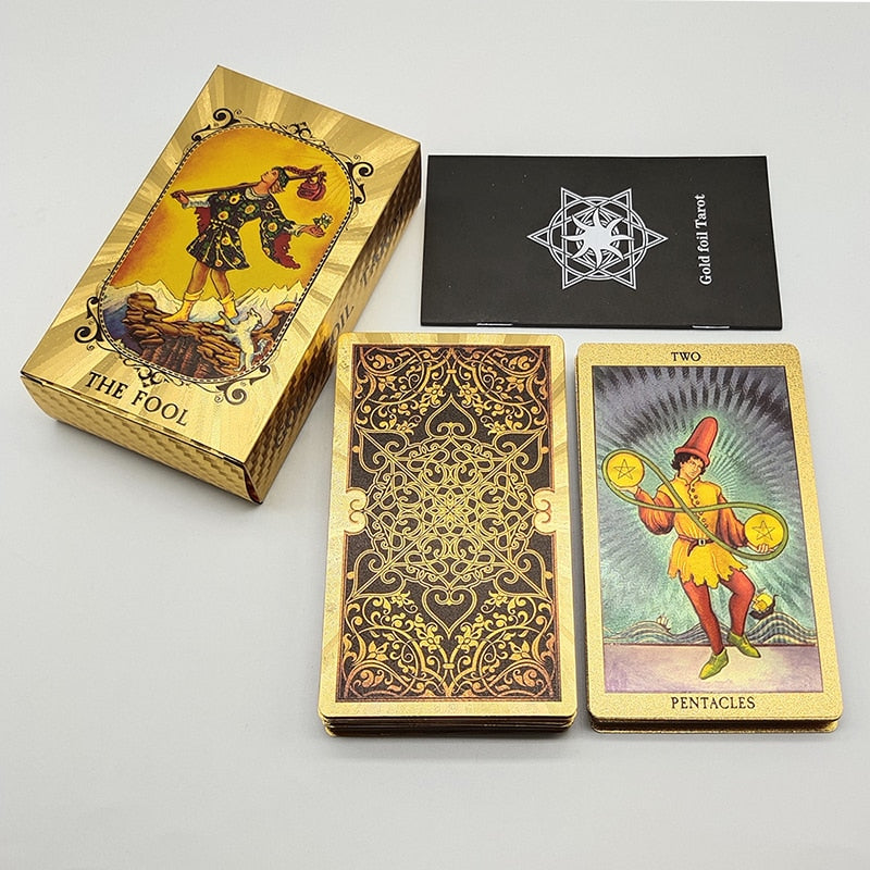 Baralho Especial 78 Cartas Gold Foil Raider-Waite Tarot