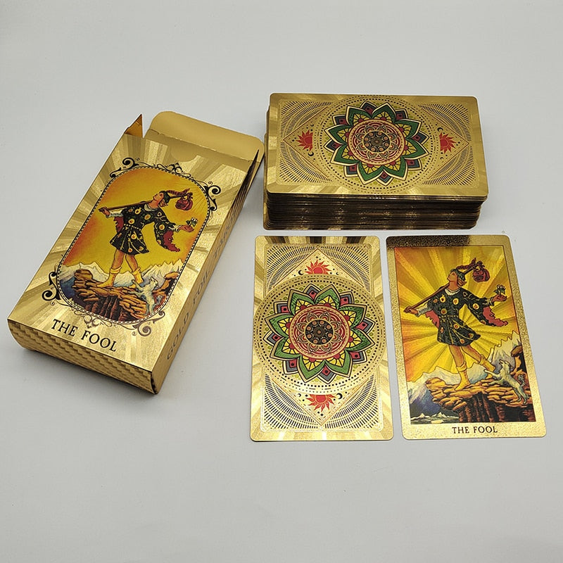 Baralho Especial 78 Cartas Gold Foil Raider-Waite Tarot