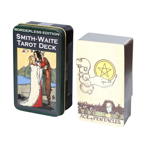 Baralho Especial 84 Cartas Smith-Waite's Tarot Deck - Ed. Com Borda Prata e Caixa De Metal