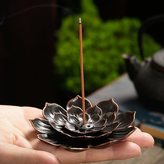 Incensário Flor de Lotus Zen Feng Shui de Bronze - Mandalay Shop