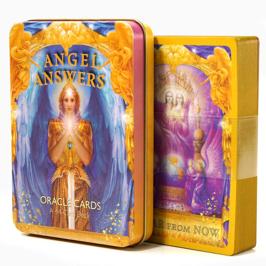 Baralho Oráculo Especial 44 Cartas Radleigh Valentine's Angel Answers Com Borda Dourada e Caixa De Metal - Mandalay Shop