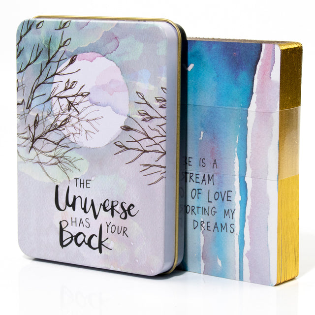 Baralho Oráculo Especial 52 Cartas Gabrielle Bernstein's The Universe Has Your Back Com Borda Dourada e Caixa De Metal - Mandalay Shop